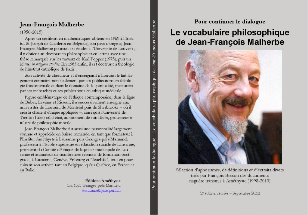 Le vocabulaire philosophique de Jean-François Malherbe